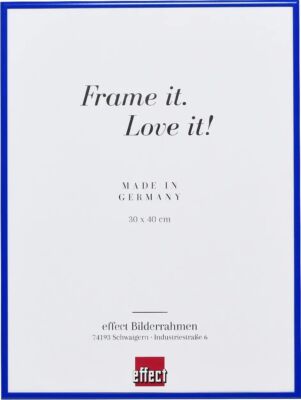 Effect Quadro Aluminium-Bilderrahmen 45x60 cm blau Museumsglas