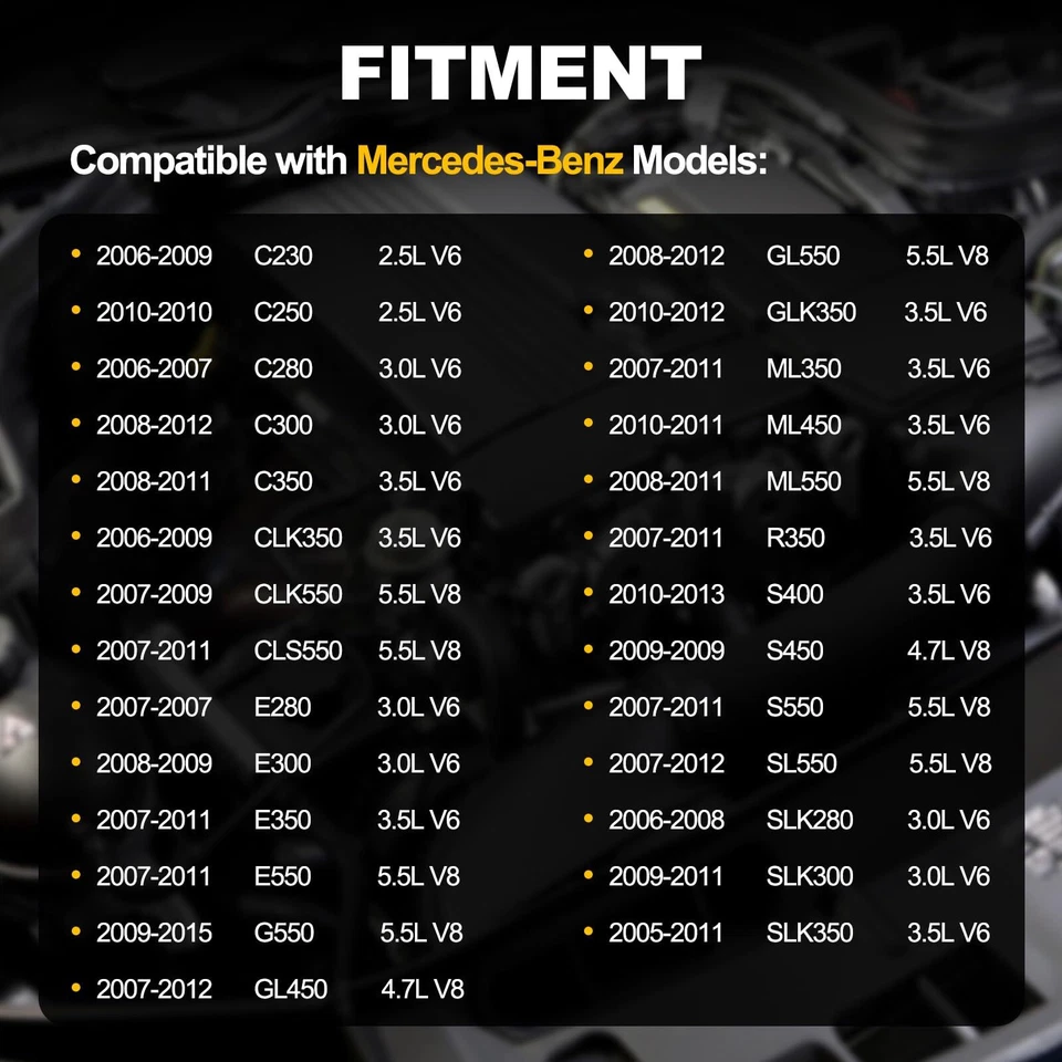 Kit de solenoide de distribución de válvula variable de 4 piezas para Mercedes-Benz SLK350 2005-2010 3,5 L Foto 3 de 4