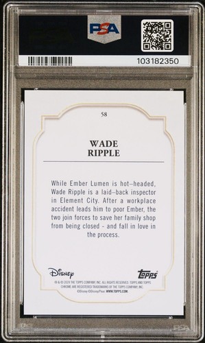 Wade Ripple 23/25 2024 Topps Chrome Disney Sapphire Orange PSA 9 - Picture 2 of 2
