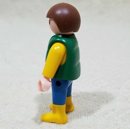 PLAYMOBIL GEOBRA 1992 CAMPING AL AIRE LIBRE HOMBRE CHAQUETA VERDE CABELLO MARRÓN 2" FIGURA - Imagen 4 de 9
