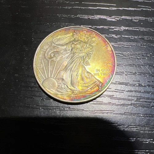 2008 Silver Eagle $1 Dollar 1oz Uncirculated .999 -MS-BU Toned