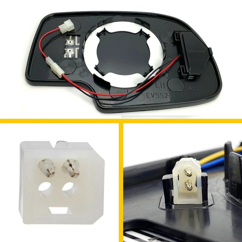 Стекло зеркала с левым подогревом с указателем поворота подходит для Chevy GMC Cadillac 2003-2007 годов выпуска 1-10 шт. - Изображение 3 из 4