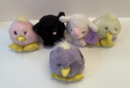 Lot of 5 Puffkins Plush Chicks & Lambs (Bah Bah, Peeps & more), w/tags