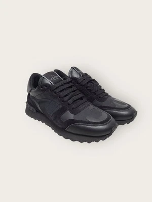 Valentino Sneakers en Cuir Noir Camouflage Rockstud 36.5 146278508 [U] - Photo 1/4