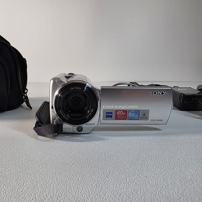 Sony Handycam DCR-SR68 Silver Video Digital Camcorder 60x Zoom 80GB - TESTED