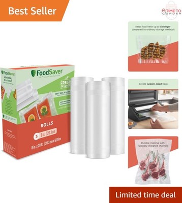 Food Storage Bags Plastic 8x20' Reusable for Meal Prep and Sous Vide