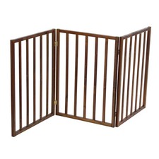 NEW! Dog Safety Folding Wooden Pet Gate Portable Indoor Barrier