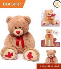 Love Heart Giant Teddy Bear, 36inch Big Love Bears with Bow Tie, Large Stuffe...