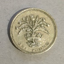 1984 UK £1 One Pound Scottish Thistle Coin Circulated