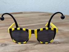 Bumble Bee Costume Sunglasses Black And Yellow With Antenna