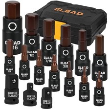 16-piece Bit Impact Socket Set - Premium S2 Steel 564-916 Allen Sae Hex