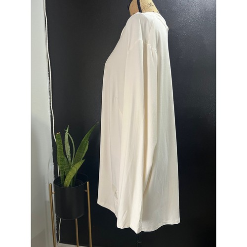 Camicetta camicia donna Liz Claiborne 2X panna scollo a V manica lunga nuova con etichetta - Foto 3 di 7