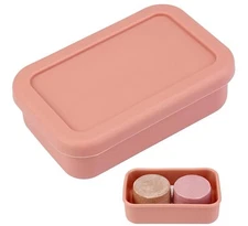 Large Travel Soap Container Leak Proof, Silicone Shampoo Bar Holder, Flesh Pink
