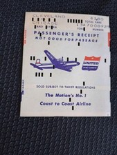 United Airlines Passenger Receipts Cleveland Chicago Vintage Advertising