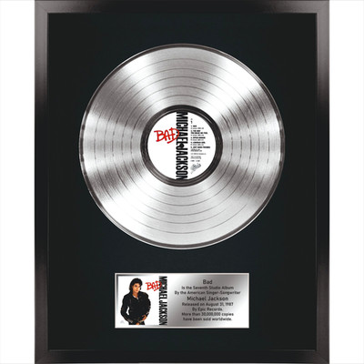 Michael Jackson   Bad / LP Platinum 12 inches / Souvenir in black frame / Pop
