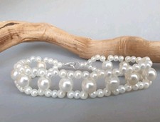 💎BRACCIALE DONNA PIETRE DURE PERLE DI MAIORCA. CM. 22. CHIUSURA MOSCHETTONE 💎