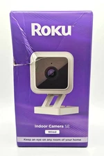 Roku 1080p Indoor Camera SE Wired HD Color Night Vision 2-Way Audio NEW Box Dam.