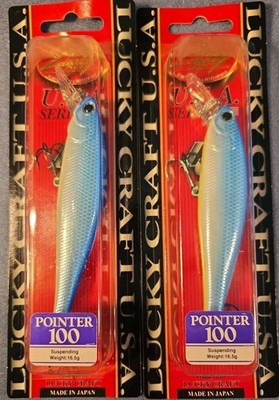 Lot of 2 ~Lucky Craft Pointer 100 SP Suspending 4'' ~Citrus Shad Limited Run