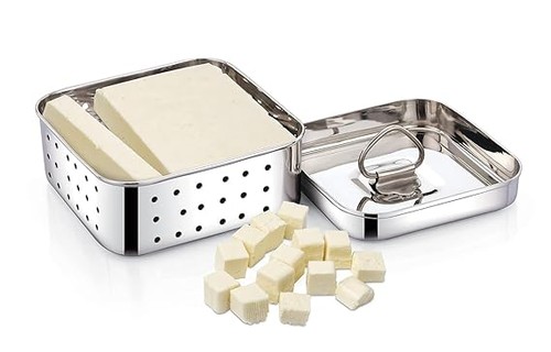 Stainless Steel Paneer/Tofu Mould Press Square shape (250 Ml),Size-10.4X10.4X4cm - Picture 2 of 8