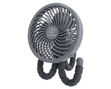 Battery Operated Stroller Fan Flexible Tripod Clip on With 3 Speeds grey