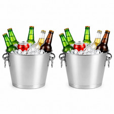 2 Pack 5L Stainless Steel Ice Bucket Champagne Beer Cooler BBQ Party Wedding Bar