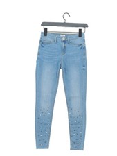 River Island Women's Jeans UK 8 Blue Cotton with Elastane, Polyester Skinny