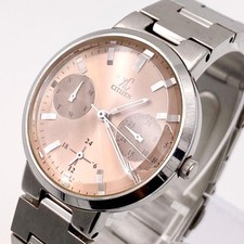CITIZEN XC Quartz Watch Pink Dial Silver Tone Bracelet Unisex Wristwatch Japan
