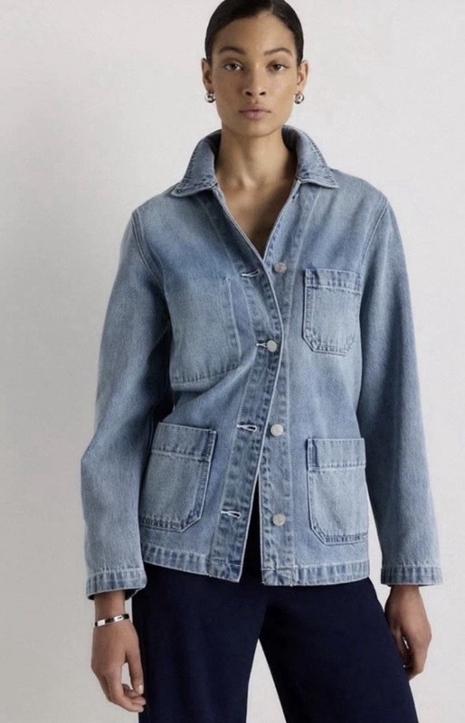 QUINCE  100% Organic Cotton Denim Chore Jacket XL- NWOT