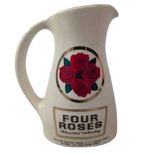 Vintage Four Roses Blended Whiskey Pub Pitcher Ivory 6.5" Tall Ceramic Barware