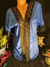 Vtg Silky Soft Nylon Nightie Gown Dress Robe SILKY Nylon Peignoir Robe S M