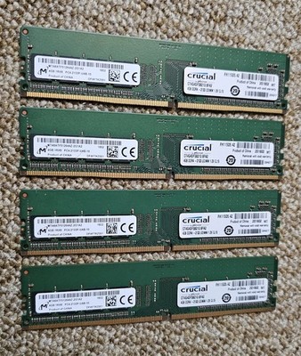 Crucial Micron DDR4 16GB (4x4GB) RAM Kit 2133MHz Desktop 1Rx8 CL15 Gaming RAM