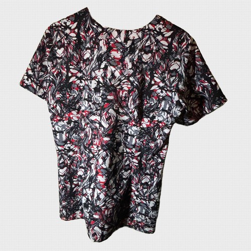 Urbane Live Sweet Women's V-Neck Multicolor Abstract Print Scrub Top Size S - Picture 2 of 2