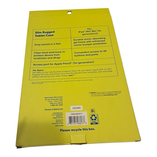 ONN. Funda delgada para iPad 10,2 pulgadas. Cuatro generaciones 9,8,7 a prueba de golpes negro - Imagen 2 de 2