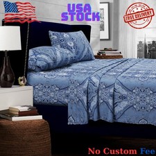 Deep Pocket King Size Sheet Set - 300 Thread Count Cotton Sateen Sheets with...