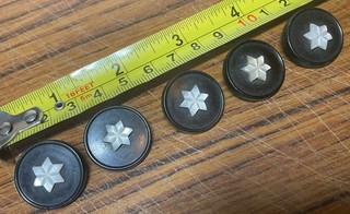 5 Vintage Buttons Mother Of Pearl Star Design On Black Early Plastic Bakelite?