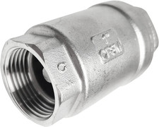 1" Vertical Check Valve,Female WOG1000 304 Stainless Steel, NPT Spring Loaded In