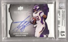 2009 UD Exquisite Adrian Peterson Endorsements Auto 10/25 BGS 8.5 E-AP