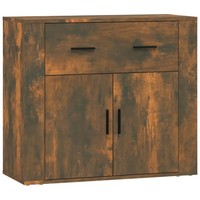 Sideboard RäUchereiche 80X33X70 Cm Spanplatte Kommode Schubladen TüRen