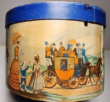 Vintage Mural HAT BOX- Cardboard