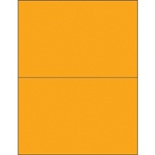 8 1/2 x 5 1/2" Fluorescent Orange Rectangle Laser Labels-2 per Sheet-qty 200