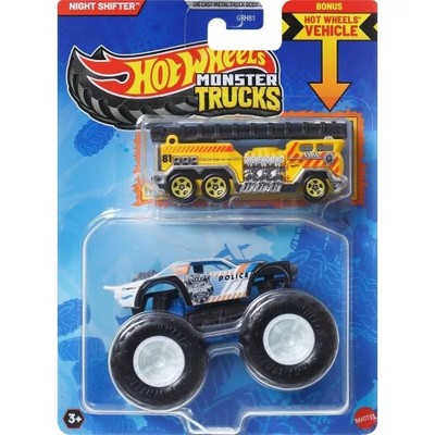 Mattel - Hot Wheels Monster Truck & Car - NIGHT SHIFTER & 5 ALARM [JCG38] - New