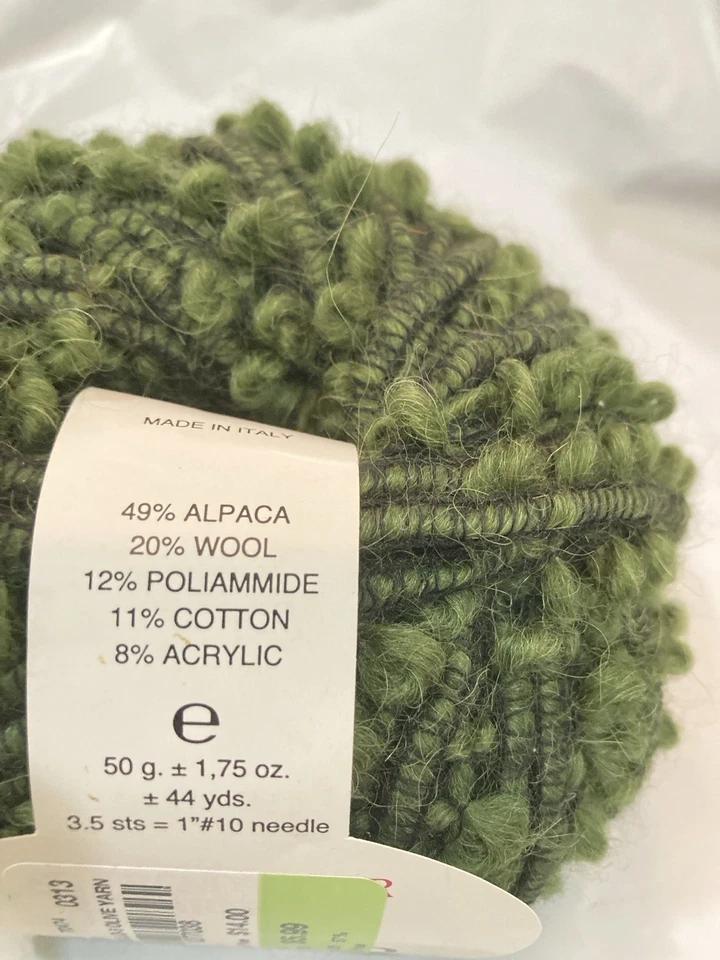 Lot of 5/ Trendsetter OTHELLO Boucle Alpaca Wool Blend Yarn - Olive #5 - Image 4 of 4