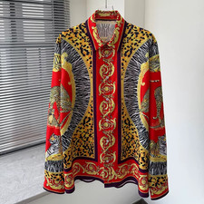 Button Down Shirt Men Fashion Luxury Royal Shirt Men Fashion Digital Party Shirt