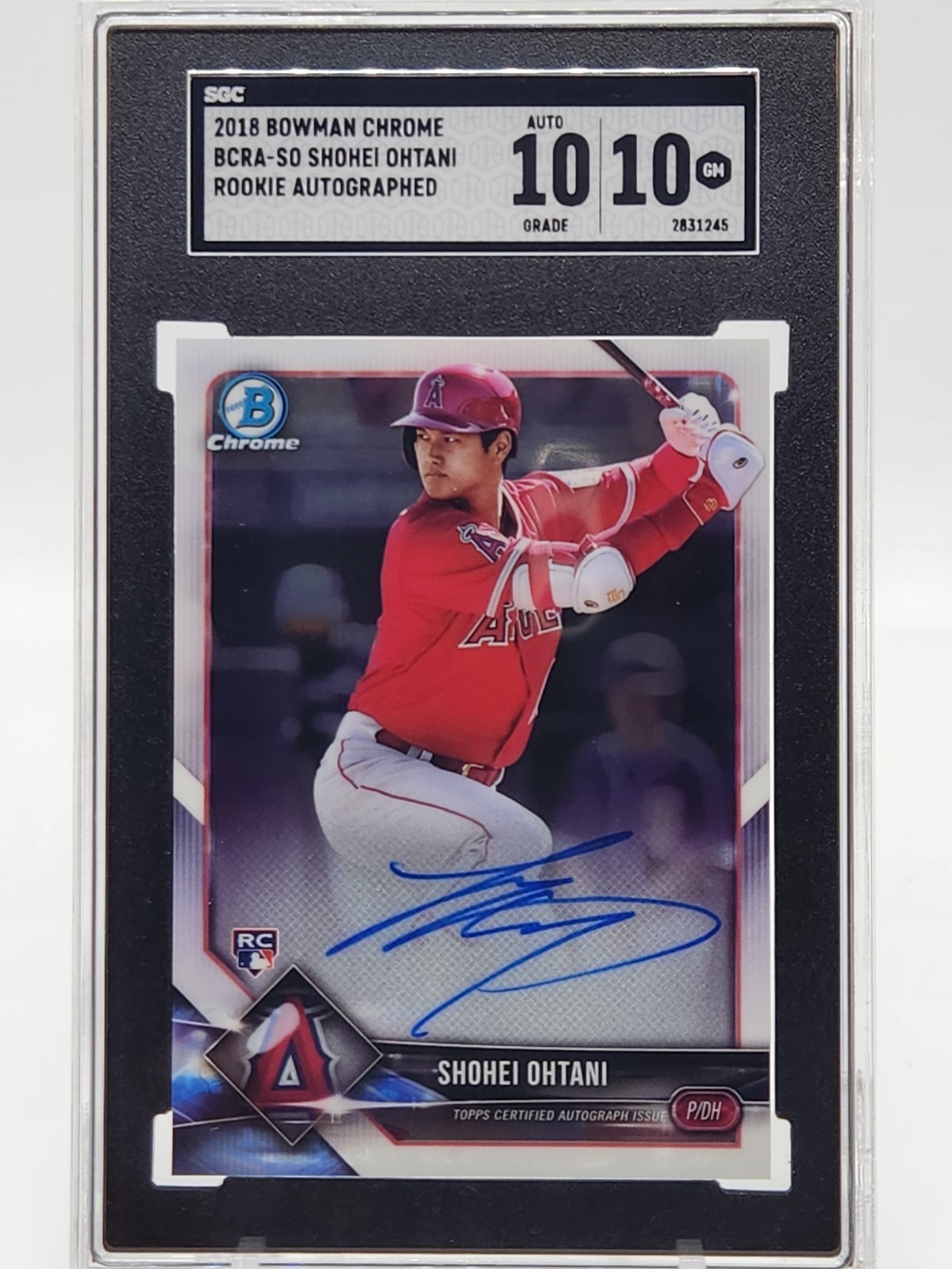 2018 Bowman Chrome Shohei Ohtani Rookie Batting Auto SGC 10 Gem Mint #BCRA-SO
