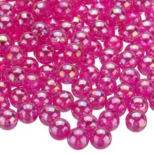 200pcs Acrylic Round Beads AB Colors 10mm Loose Craft Beads Rose AB