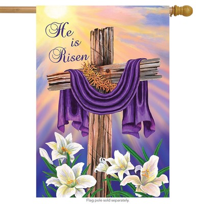 Briarwood Lane Easter Cross House Flag