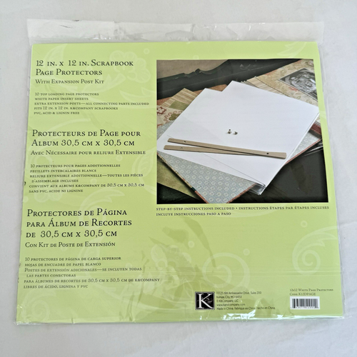 Lot of 2 K&Company Scrapbook Page Protectors 12 X12 White w/ Expansion Post Kit - Picture 6 of 6