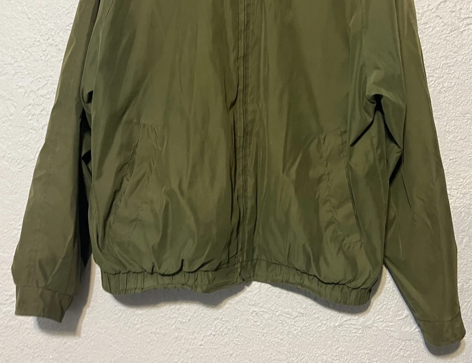 Perry Ellis Portfolio Men's Vintage Green Nylon Blend Zip Up Jacket Size XL - Image 3 of 4