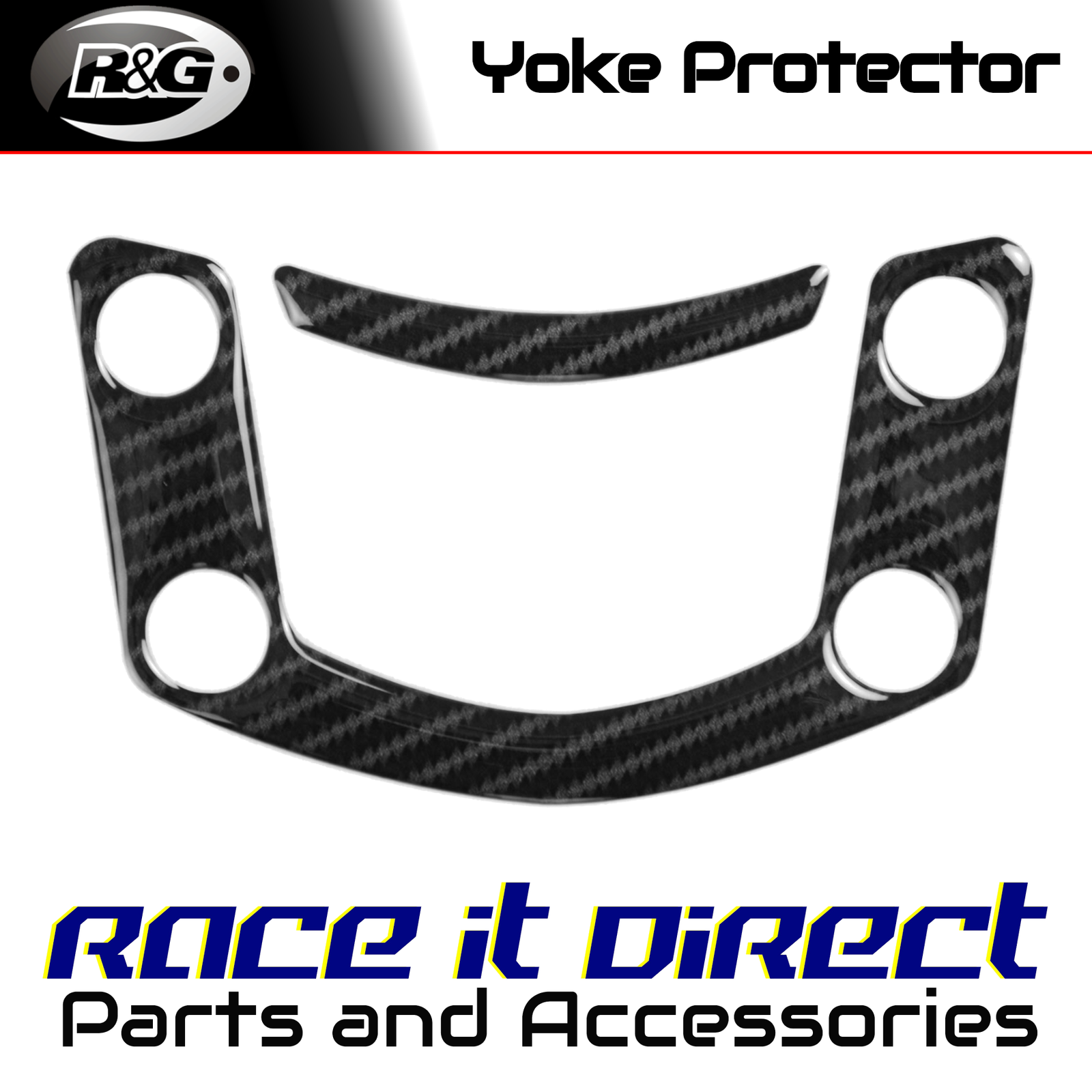Carbon Fibre Yoke Pad for Kawasaki ER-6 2009-2011 Red Dynamic