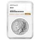 2025 $1 Peace Silver Dollar NGC MS69 Brown Label